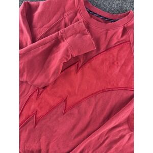 The Loots Red Crewneck Sweatshirt Lightning Bolt Mens M 22.5x26.5